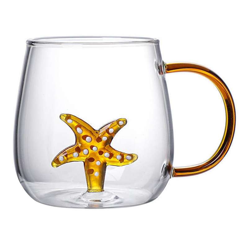 3d Glass Cup Home Juice Cold Drink Water Cup Transparent Glass Mug C
