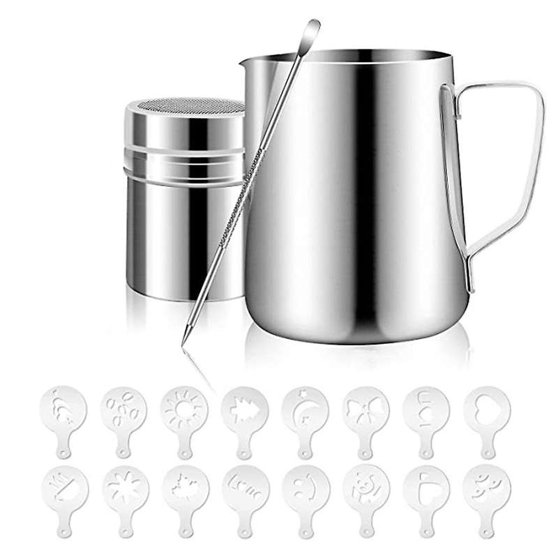 1set Milk Frothing Pitcher 12oz/350ml, Stainless Steel Steam Pitchers