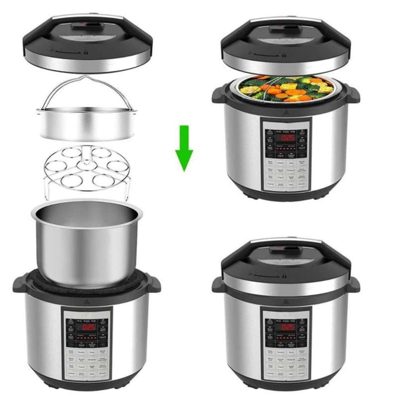 3pcs Steam Basket with Egg Steamer Rack, Divider for Kitchen Cooking