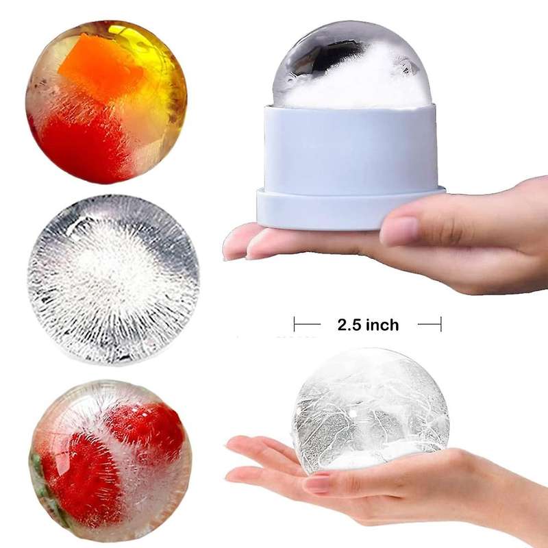 Ice Ball Maker Mold, 3 Pack Large Ice-cube Trays, Blue Pink White