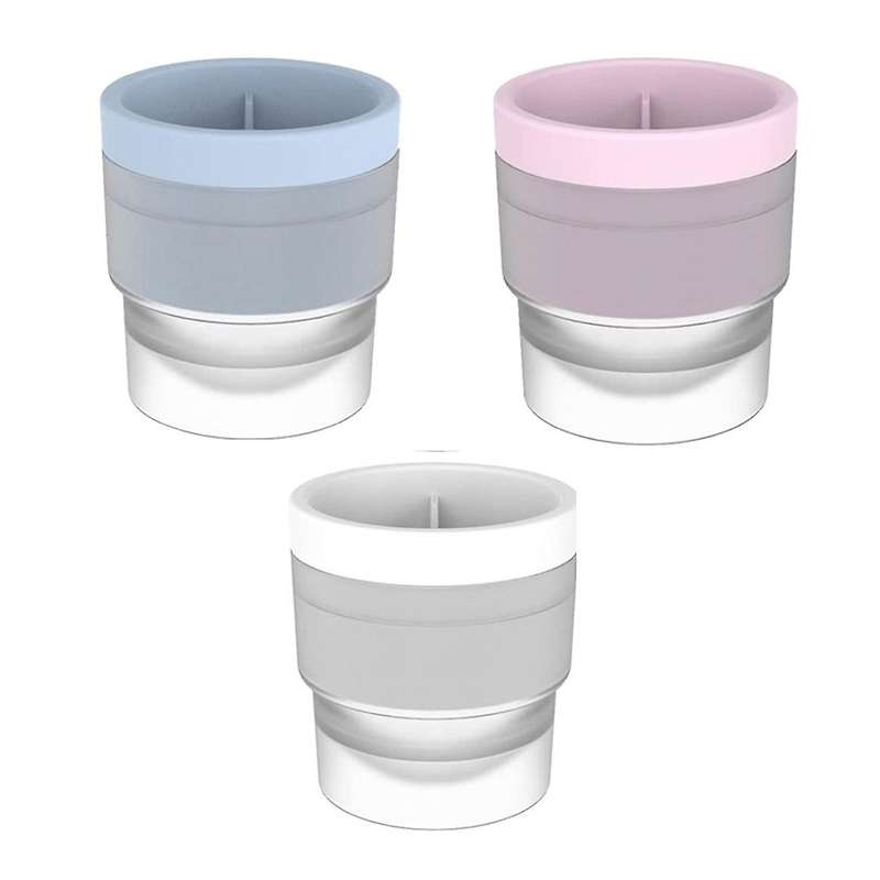 Ice Ball Maker Mold, 3 Pack Large Ice-cube Trays, Blue Pink White