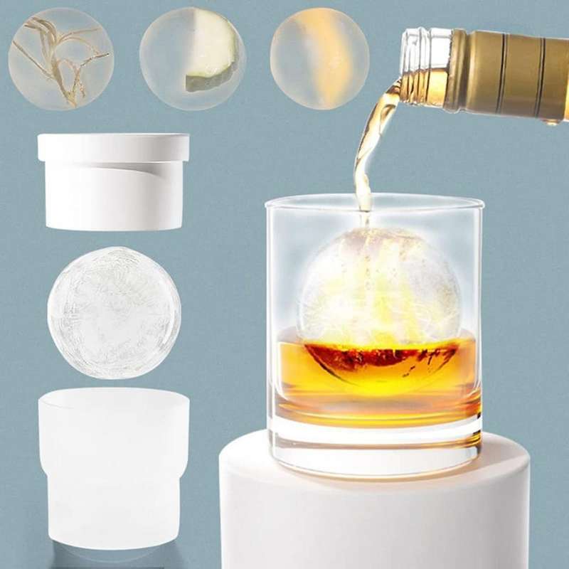 Ice Ball Maker Mold, 3 Pack Large Ice-cube Trays, Blue Pink White