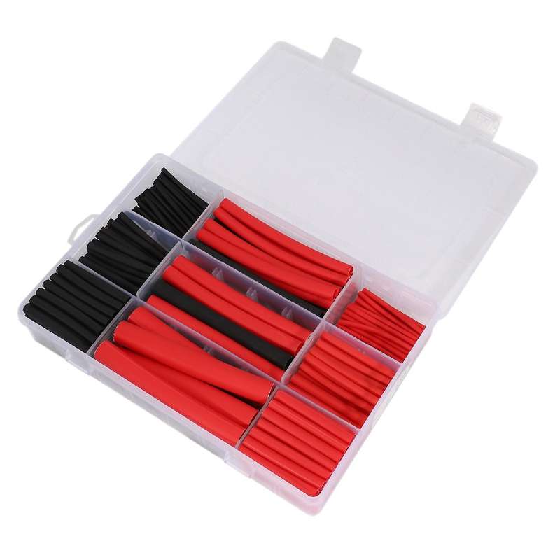 270pcs 3: 1 Shrink Ratio Dual Heat Shrink Tubing Tube Kit Black Red