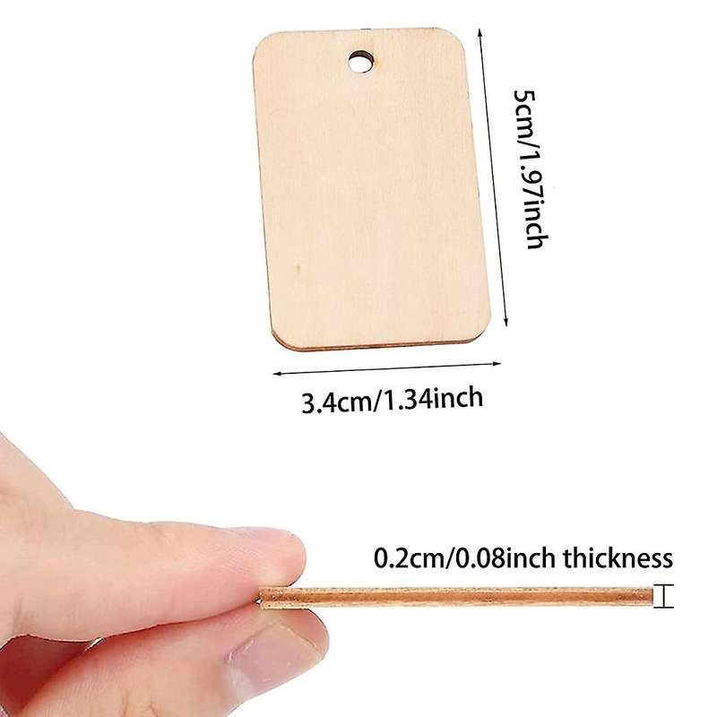 Unfinished Wood Pieces Rectangle-shaped 120pcs (2 Inch X 1.3 Inch)