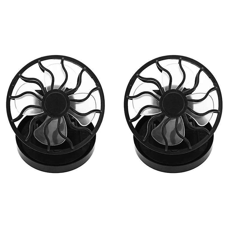 2pcs Portable Mini Solar Powered Fan Clip Climbing Cooling Fan
