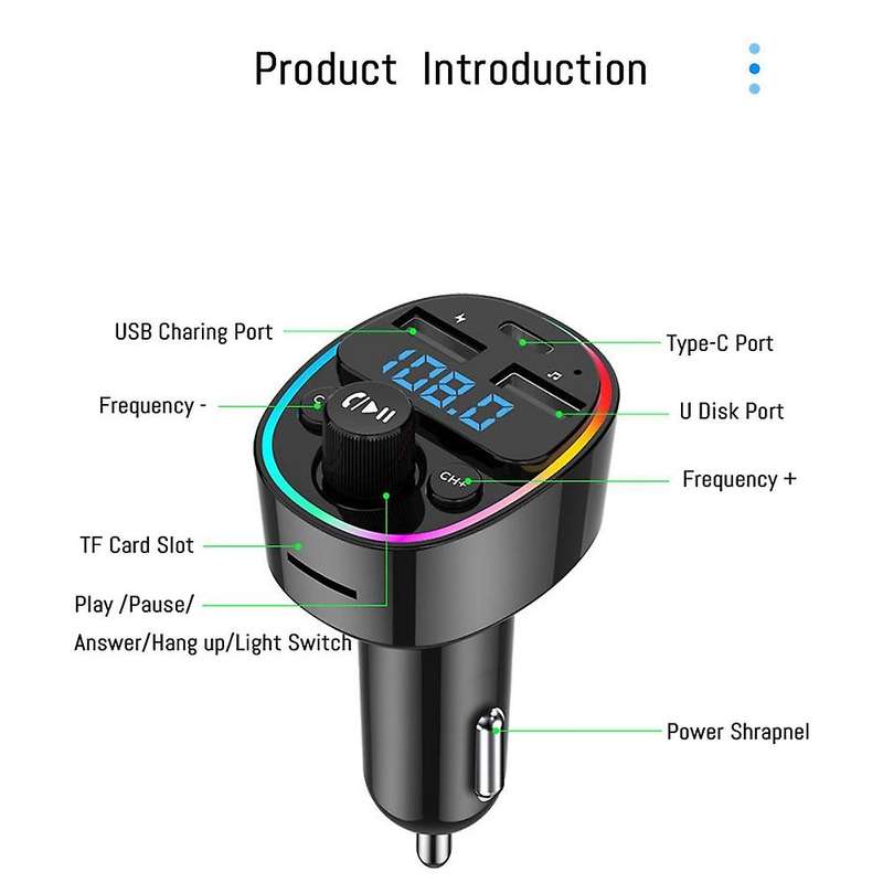 Car Bluetooth Player Adapter Handsfree U Disk Tf Card Lossless Music