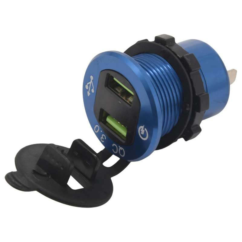 Qc 3.0 Car Charger,aluminum Alloy Socket, with Led Digital Voltmeter