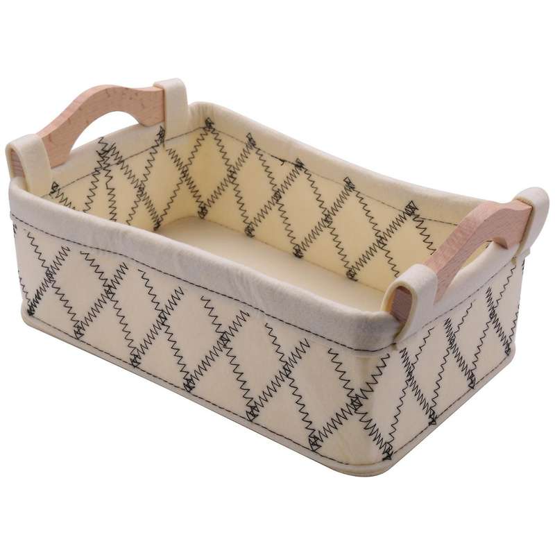 Felt Laundry Box Cotton Storage Basket (cream-coloured Small)