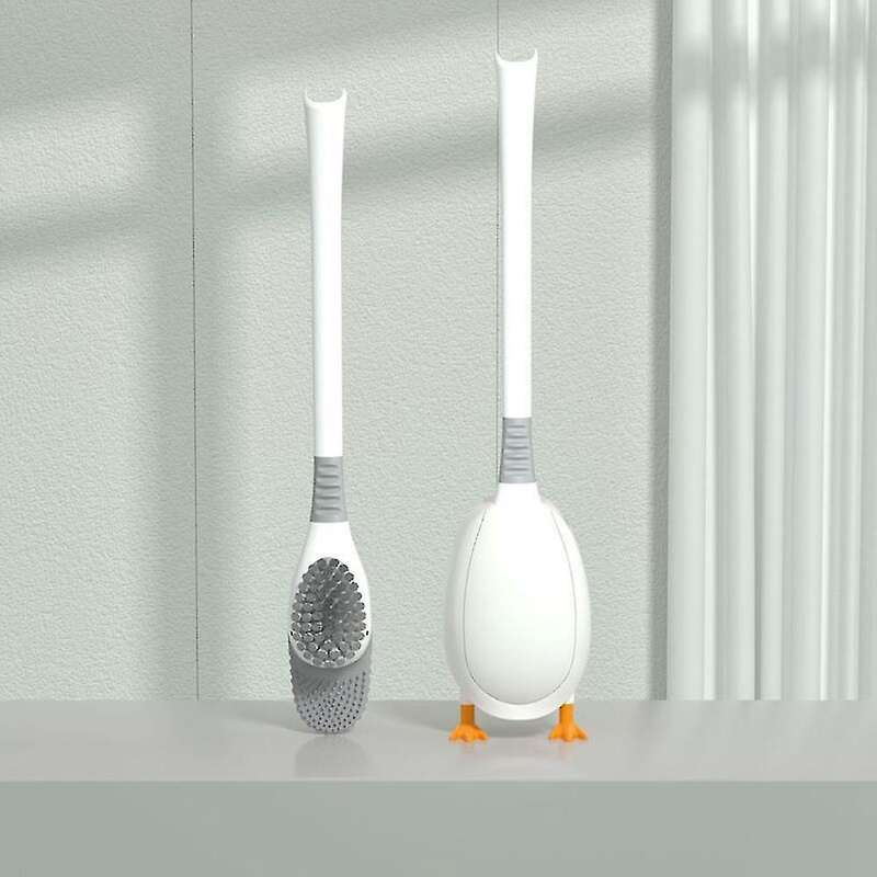 Silicone Toilet Brush Set Cute White