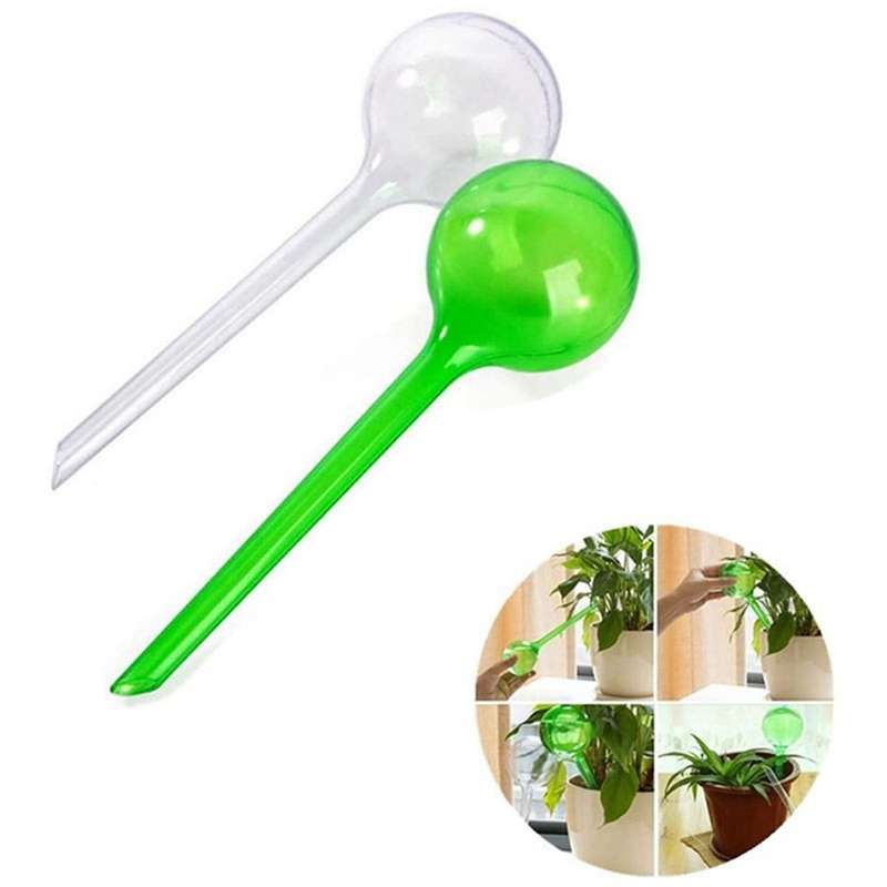 6pcs Garden Watering Globes (transparent&green)