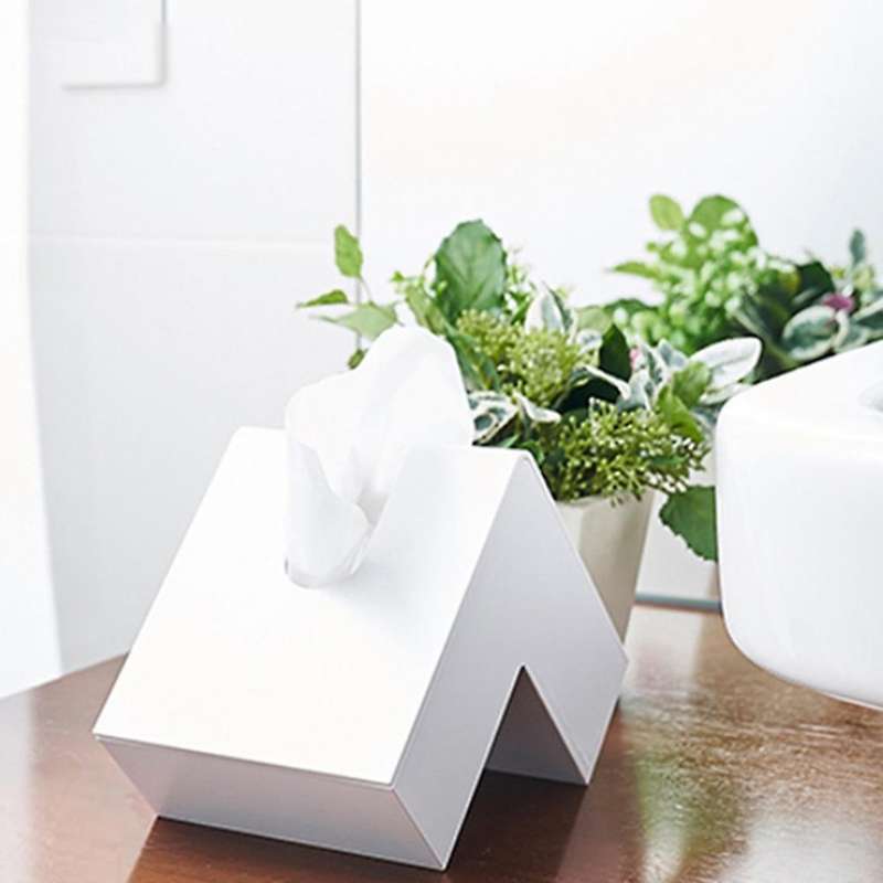 Right Angle Desktop Napkin Paper Storage Case Tissue Box Decor Gray