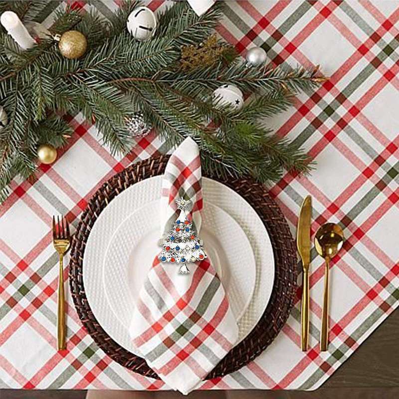 Christmas Tree Napkin Rings Set Of 8,for Wedding, Party (silver)