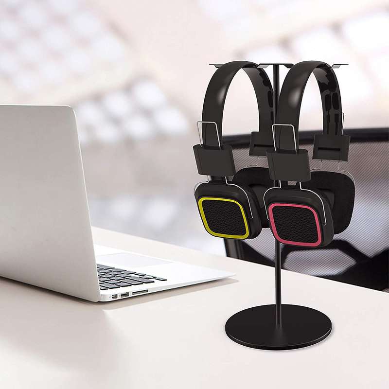 Aluminum Double Headphone Stand for Desk Pc Gaming Headsets Holder