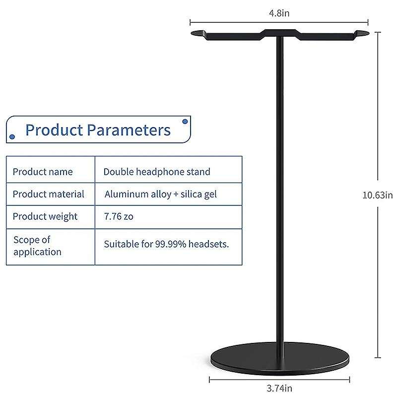 Aluminum Double Headphone Stand for Desk Pc Gaming Headsets Holder