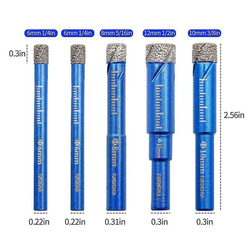 5pcs Dry Diamond Drill Bit for Porcelian Tiles Marble Granite Ceramic