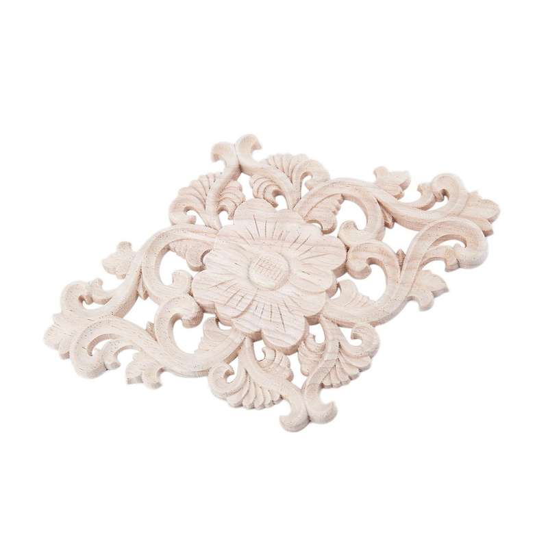 Rubber Wood Carved Applique Retro Furniture Crafts Decor(40 X 15cm)