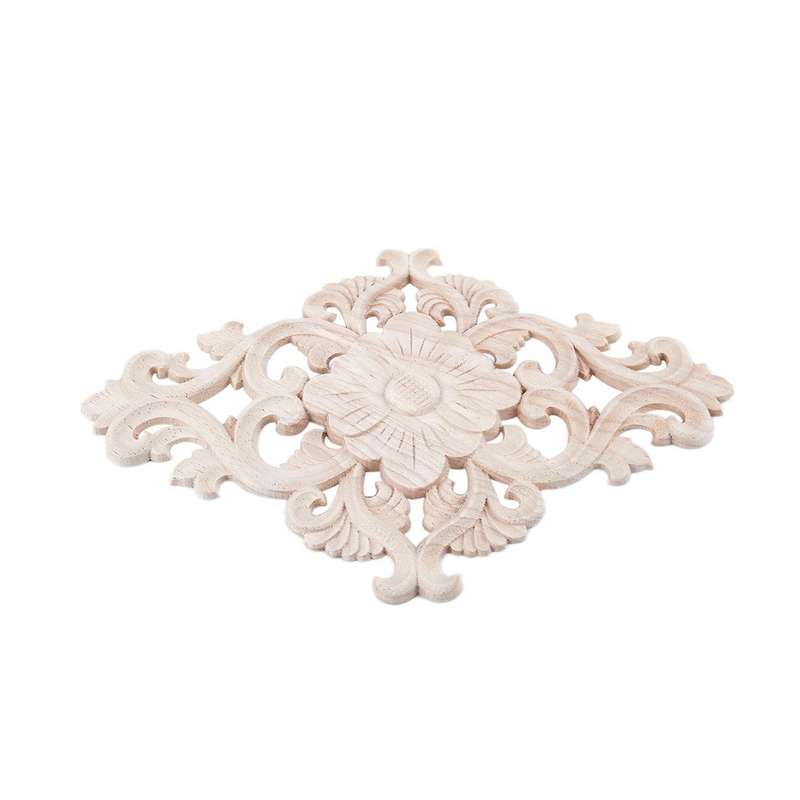 Rubber Wood Carved Applique Retro Furniture Crafts Decor(40 X 15cm)