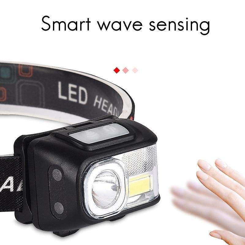 Mini Powerful Led Head Light Lamp Xpe+cob Usb Rechargeable Headlight