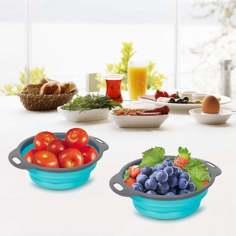 Collapsible Colander, with Handles Set for Kitchen Draining Fruit