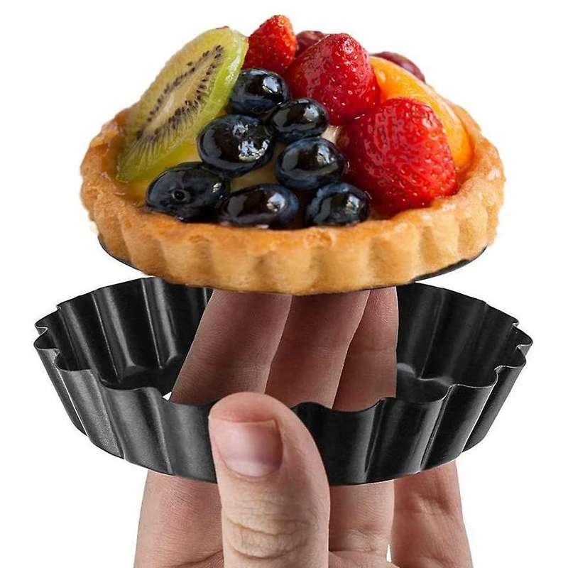 6 Pcs Egg Tart Molds, 3inch Mini Tart Pans Removable Bottom