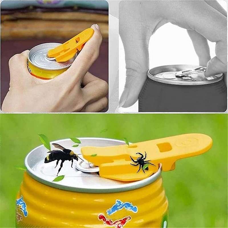 12pcs Drinks Can Opener and Lid,manual Small Colour Coded Drinks Sign