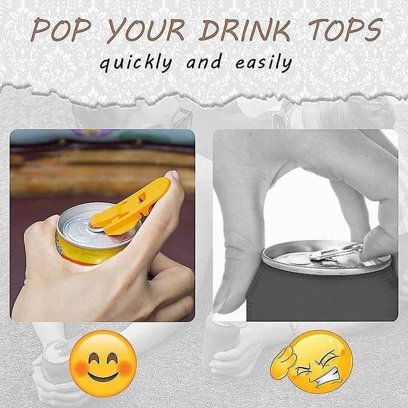 12pcs Drinks Can Opener and Lid,manual Small Colour Coded Drinks Sign