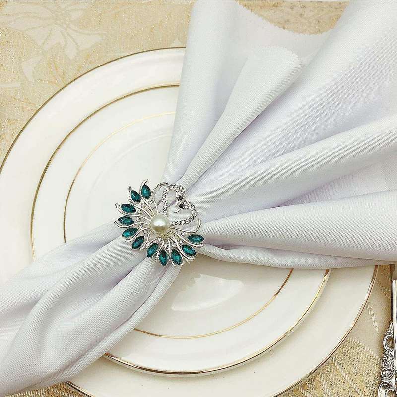 6 Pack Valentine's Day Napkin Rings,wedding Peacock Napkin Rings