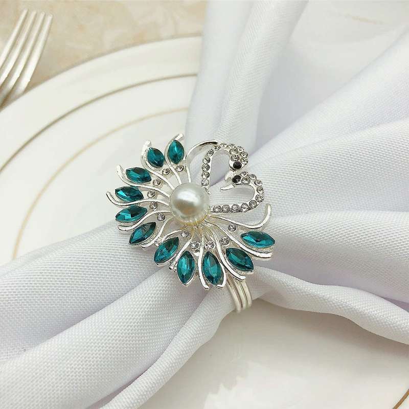 6 Pack Valentine's Day Napkin Rings,wedding Peacock Napkin Rings