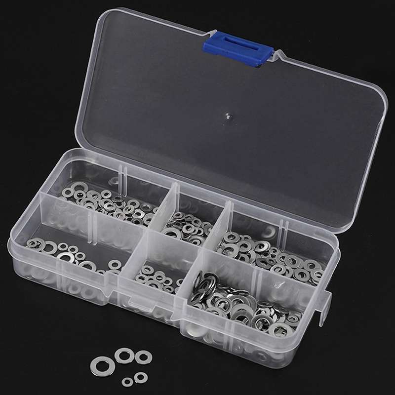1000pcs/set M1.6 M2 M2.5 M3 M4 M5 Plain Washer Gaskets Kit