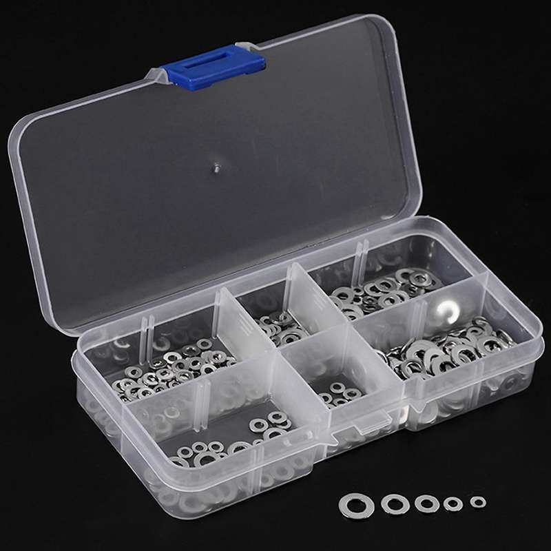 1000pcs/set M1.6 M2 M2.5 M3 M4 M5 Plain Washer Gaskets Kit
