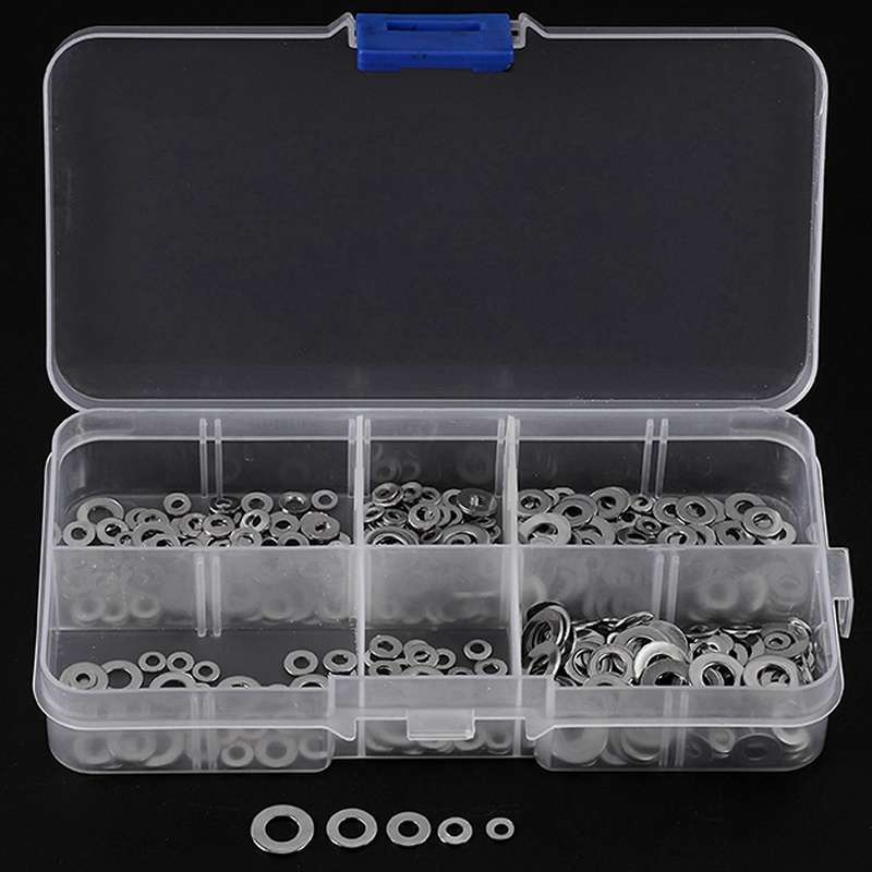 1000pcs/set M1.6 M2 M2.5 M3 M4 M5 Plain Washer Gaskets Kit