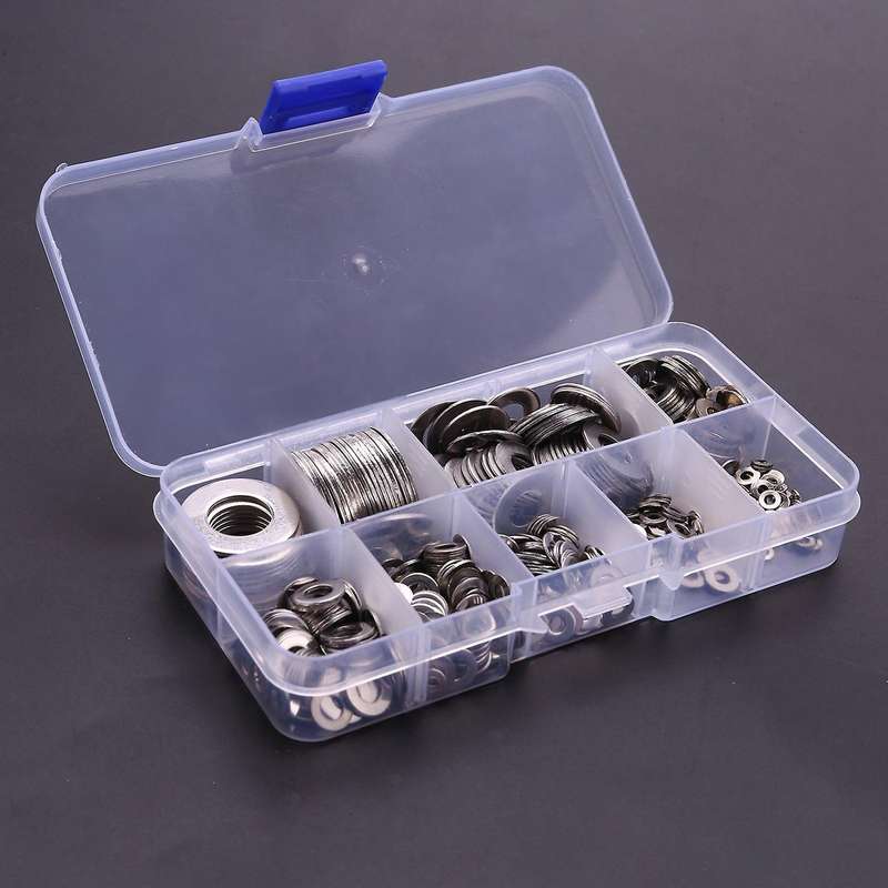 Stainless Steel Flat Washers 580 Pcs M2 M2.5 M3 M4 M5 M6 M8 M10 M12