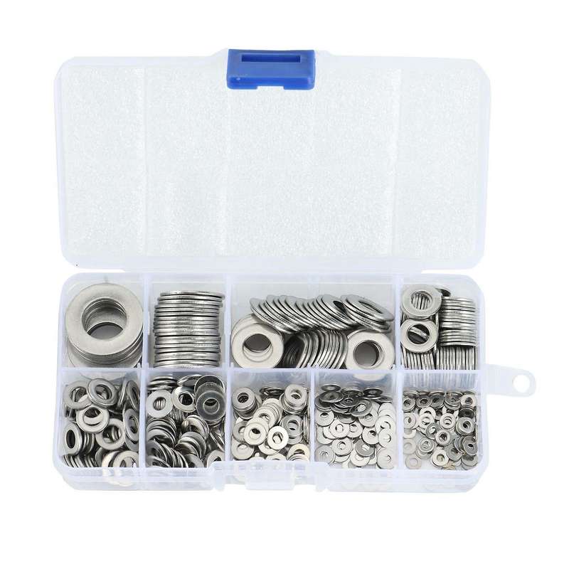 304 Stainless Steel Flat Washer Set, M2 M2.5 M3 M4 M5 M6 M8 M10 M12