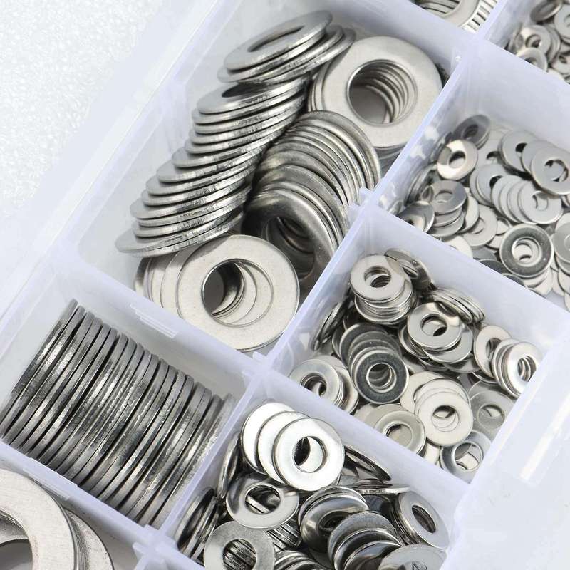 304 Stainless Steel Flat Washer Set, M2 M2.5 M3 M4 M5 M6 M8 M10 M12