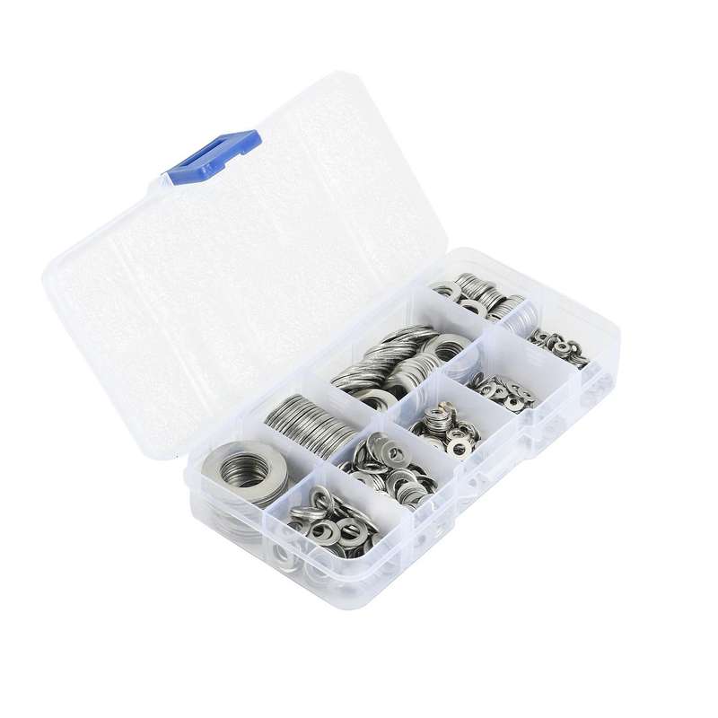 304 Stainless Steel Flat Washer Set, M2 M2.5 M3 M4 M5 M6 M8 M10 M12