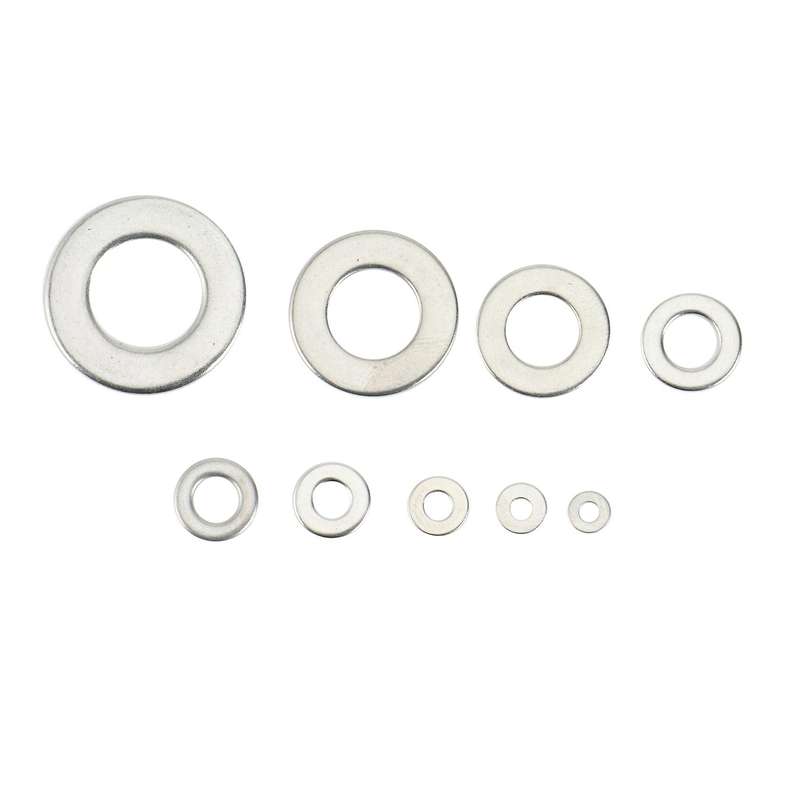 304 Stainless Steel Flat Washer Set, M2 M2.5 M3 M4 M5 M6 M8 M10 M12