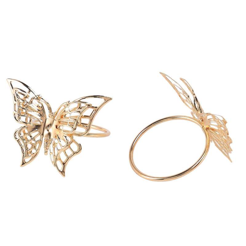 Napkin Rings Set Of 8 Gold Butterfly Napkin Rings Napkin Holders
