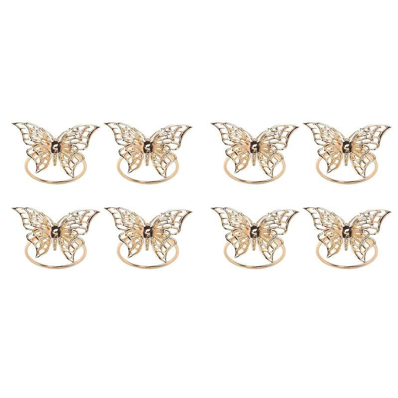 Napkin Rings Set Of 8 Gold Butterfly Napkin Rings Napkin Holders