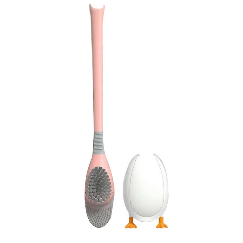 Silicone Toilet Brush Set Cute Pink