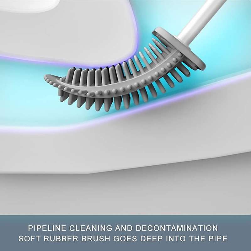 Toilet Brush and Holder with Strong Bristles, Long Handle