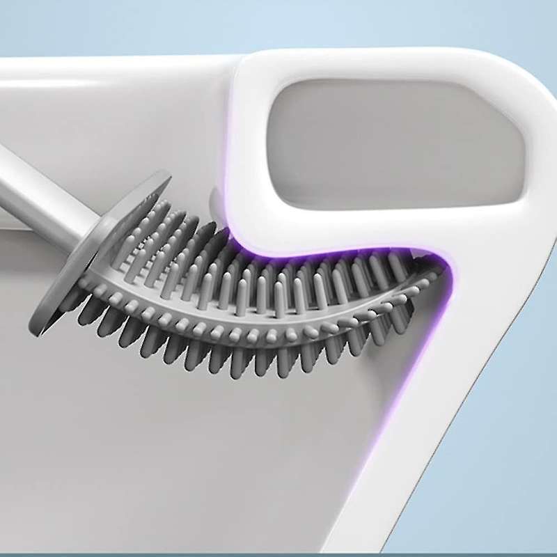 Toilet Brush and Holder with Strong Bristles, Long Handle