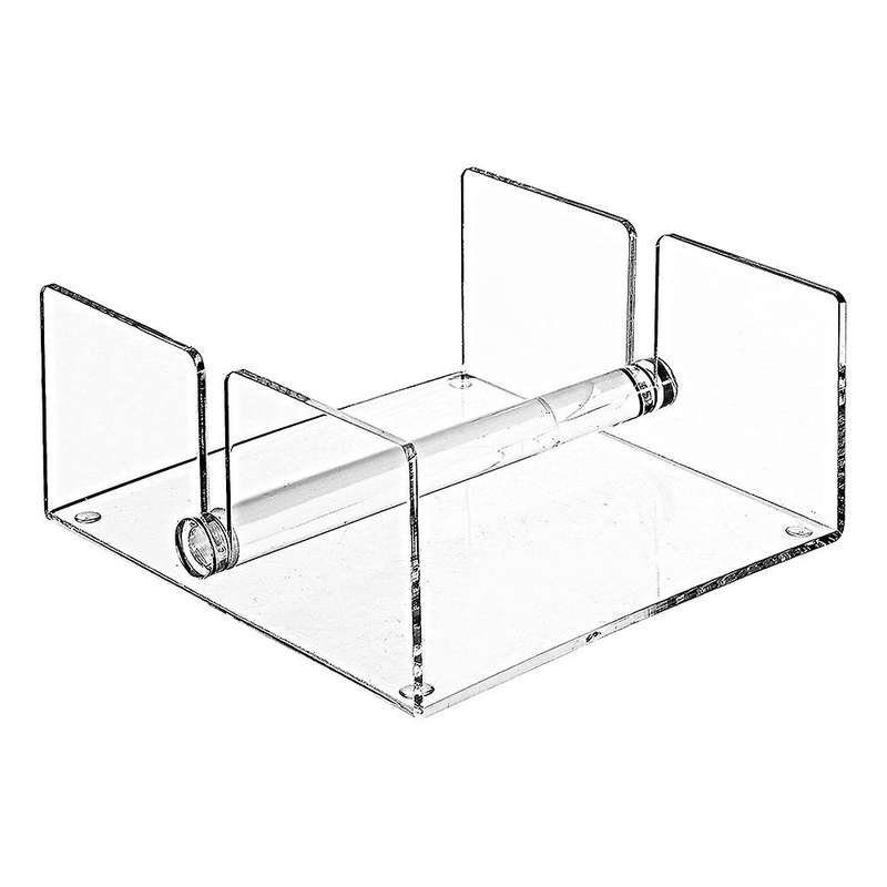 Modern Clear Acrylic Kitchen Napkin Holder with Center Bar Weighted
