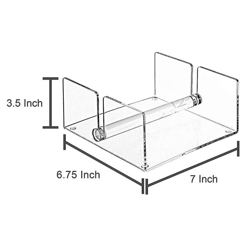 Modern Clear Acrylic Kitchen Napkin Holder with Center Bar Weighted