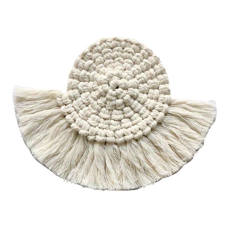 4 Pcs Boho Coasters Handmade Macrame for Drinks Bohemian Home Decor