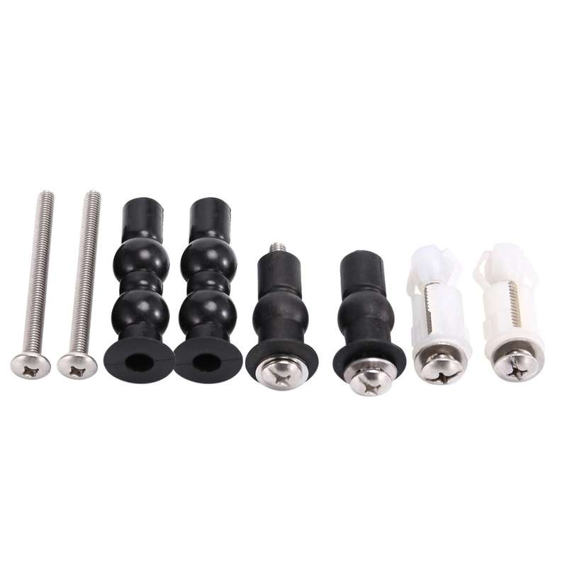 1/4 Inch Screws Toilet Seat Hinges Kit Stainless Steel Nuts Hardware