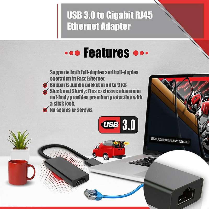 Usb 3.0 Gigabit Ethernet Lan Rj45 1000mbps Network Adapter,black