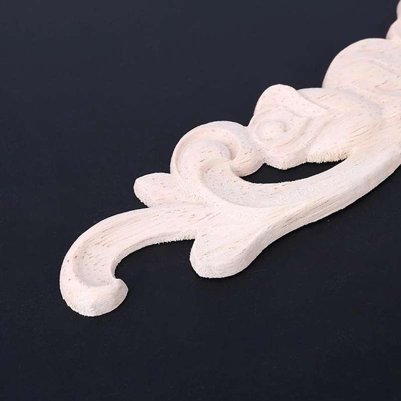 4pcs Wood Carved Onlay Rose Flower Appliques for Furniture Cabinet