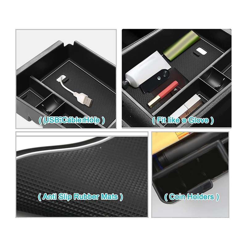 Car Central Console Storage Box for Hyundai Santa Cruz 2022 + White