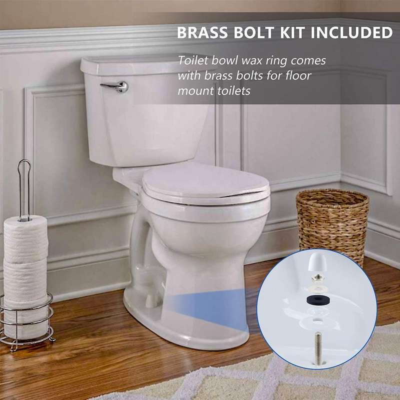Toilet Wax Ring Kit for Outlet Toilets Install Include Closet Bolts