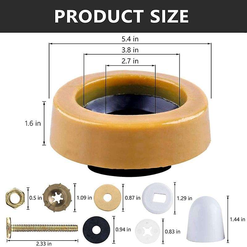 Toilet Wax Ring Kit for Outlet Toilets Install Include Closet Bolts